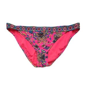 Candie's Pink and Blue Paisley Floral Bikini Bottom